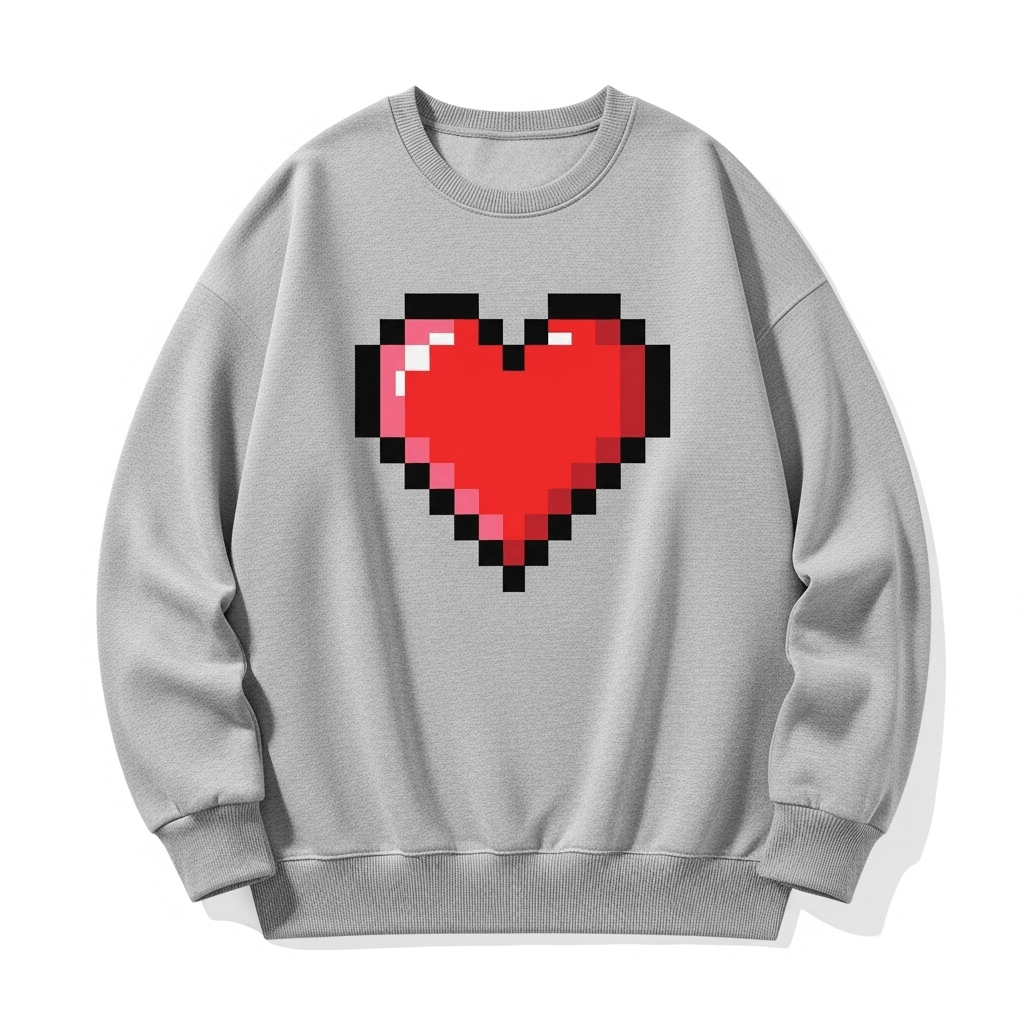 Sudadera Corazón 8-Bit de algodón.
