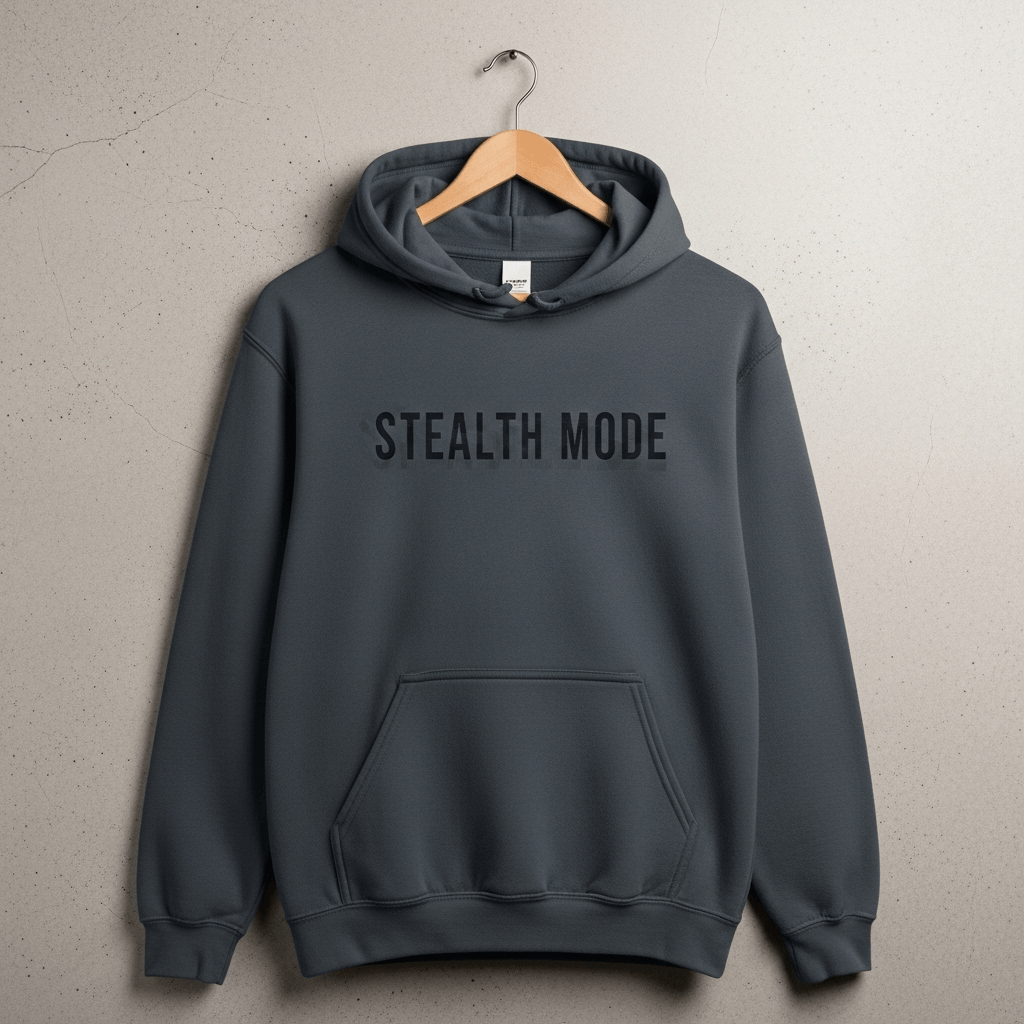 Sudadera Modo Sigilo de color oscuro.